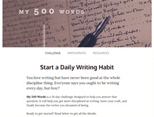 Tablet Screenshot of my500words.com